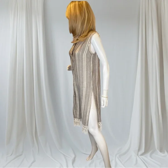 Zara Gray Pleated Sheath Midi Dress - Picture 4 of 9